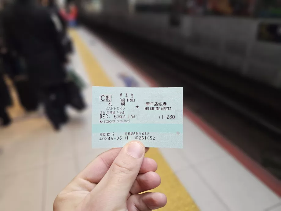 Billet de train Sapporo -> Aéroport de Chitose