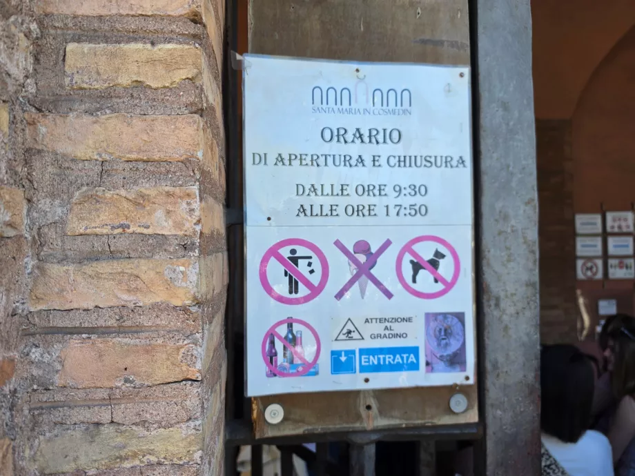 Heures d'ouverture de Bocca della Verita