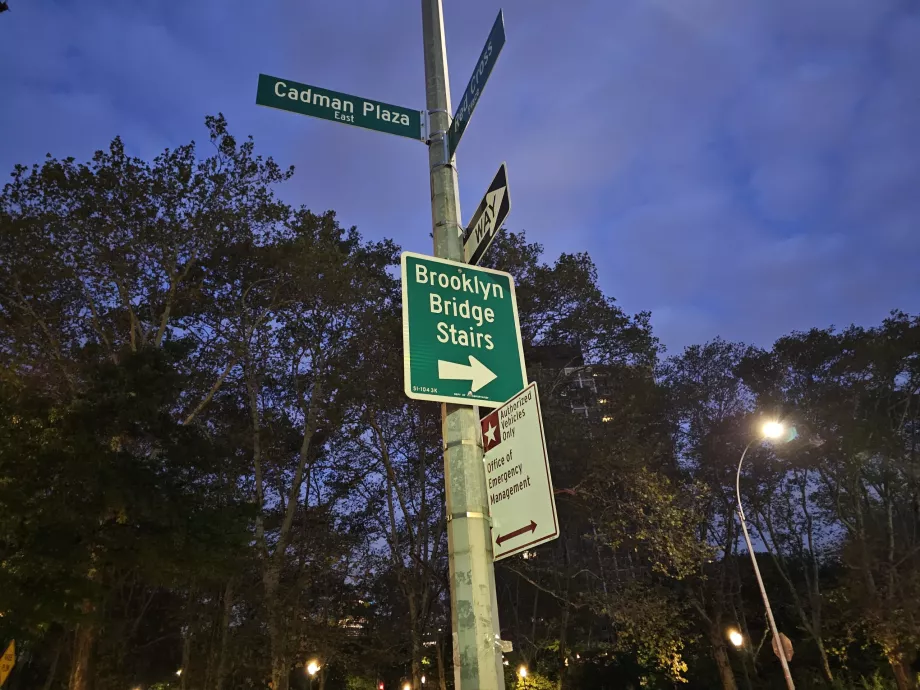 Itinéraire vers le pont de Brooklyn