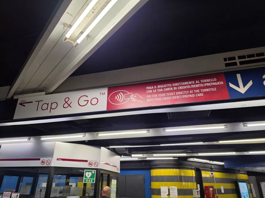 Informations sur le paiement sans contact dans le métro