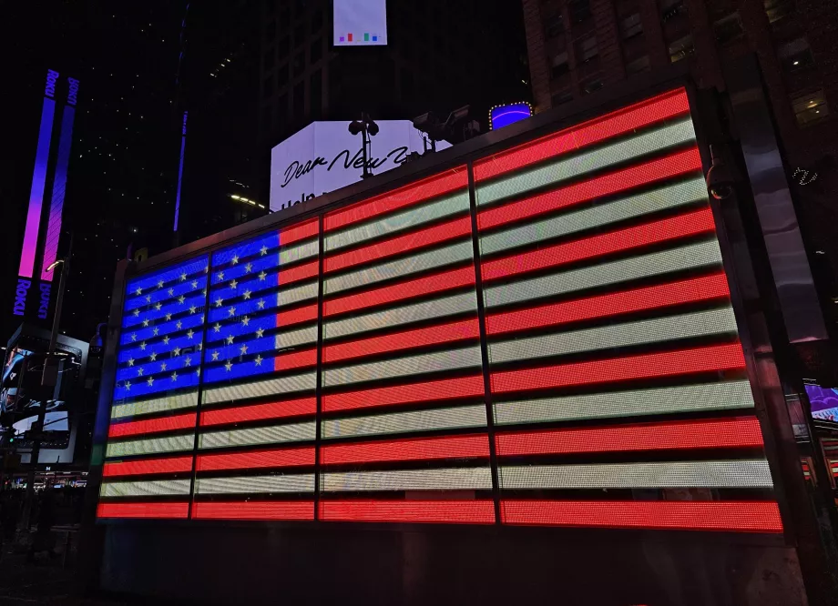 Drapeau à Times Square