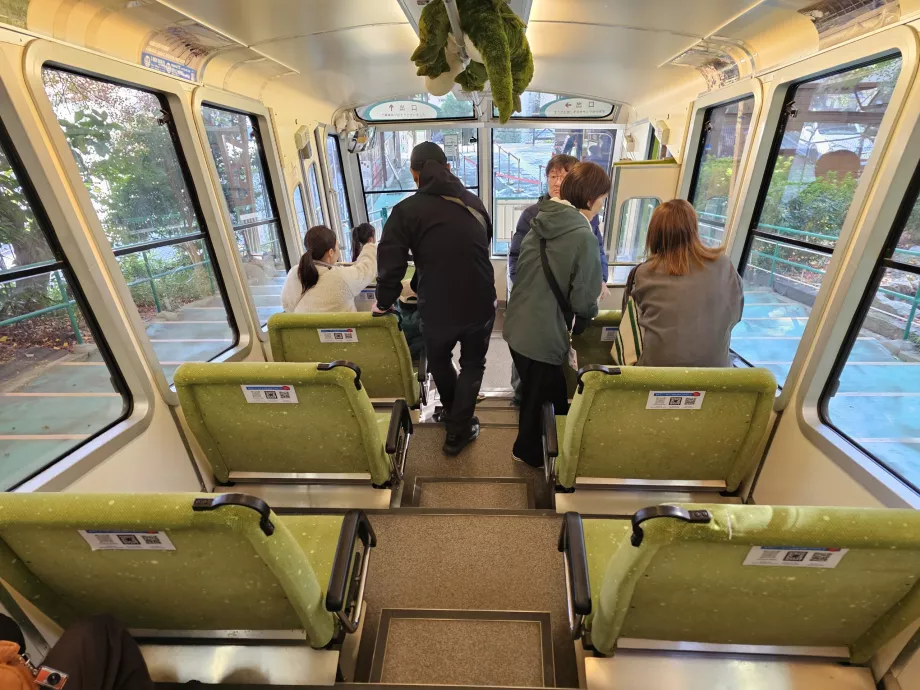 Intérieur du téléphérique Maya