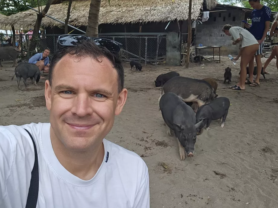 Moi sur l'île aux cochons