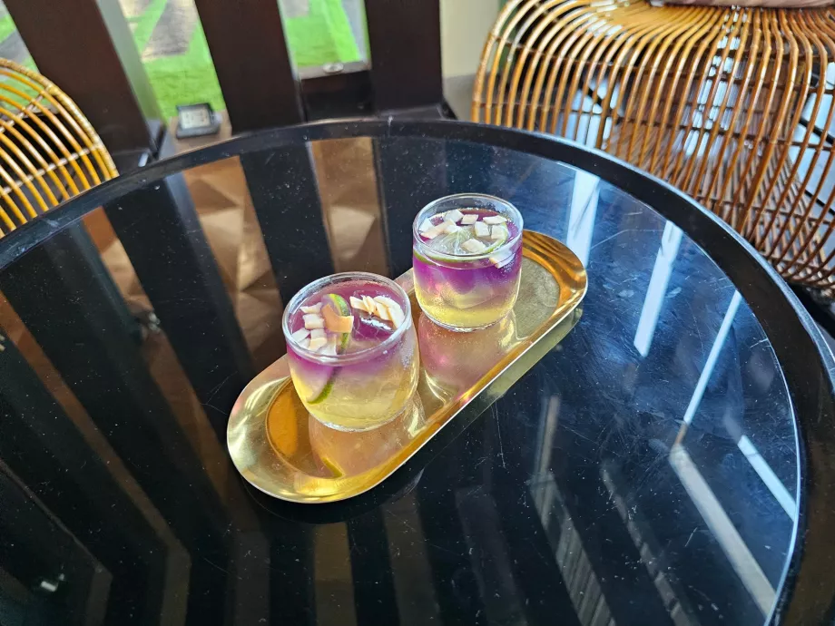 Boisson de bienvenue à l'enregistrement